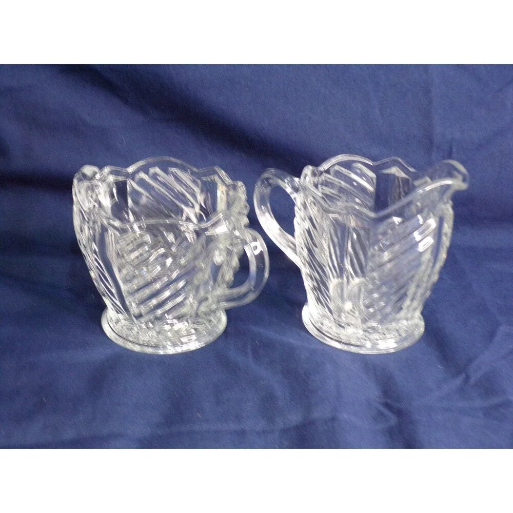 Vintage Indiana Glass Breakfast‎ Creamer & Open Sugar Set Pattern #303